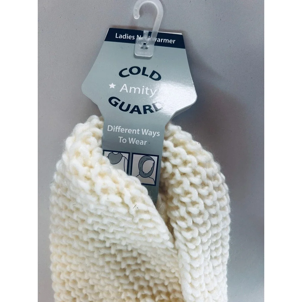Amity Cold‎ Guard Women's Cream Knit Neck & Head Warmer NEW Super Nice BxE